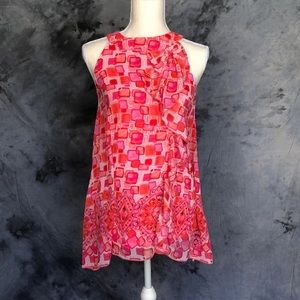 IZ- Amy Byer - Patterned coral and pink shirt!